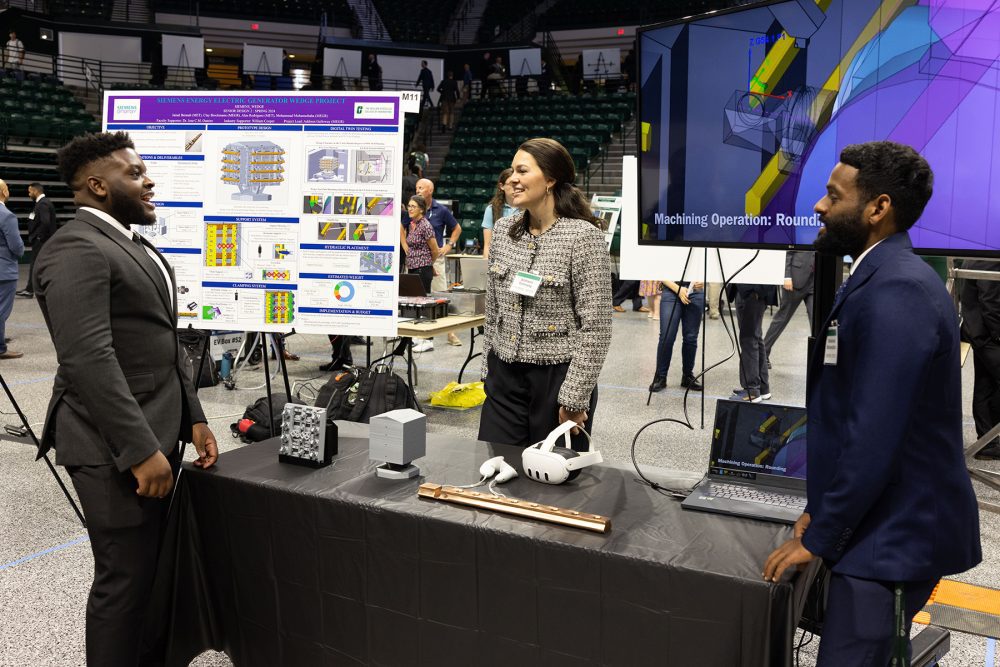 Senior engineering students present project at expo